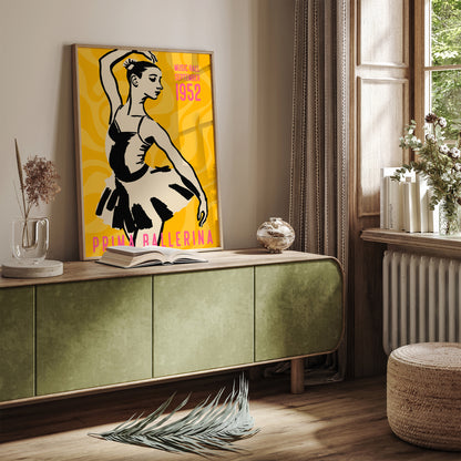 Yellow Prima Ballerina Art Print