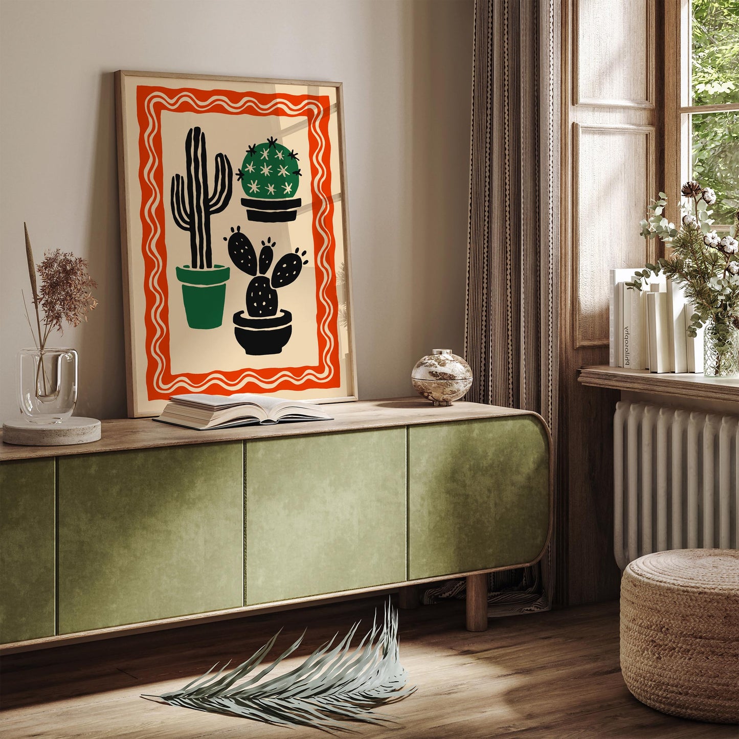 Cacti Plants Poster - Retro Floral Print