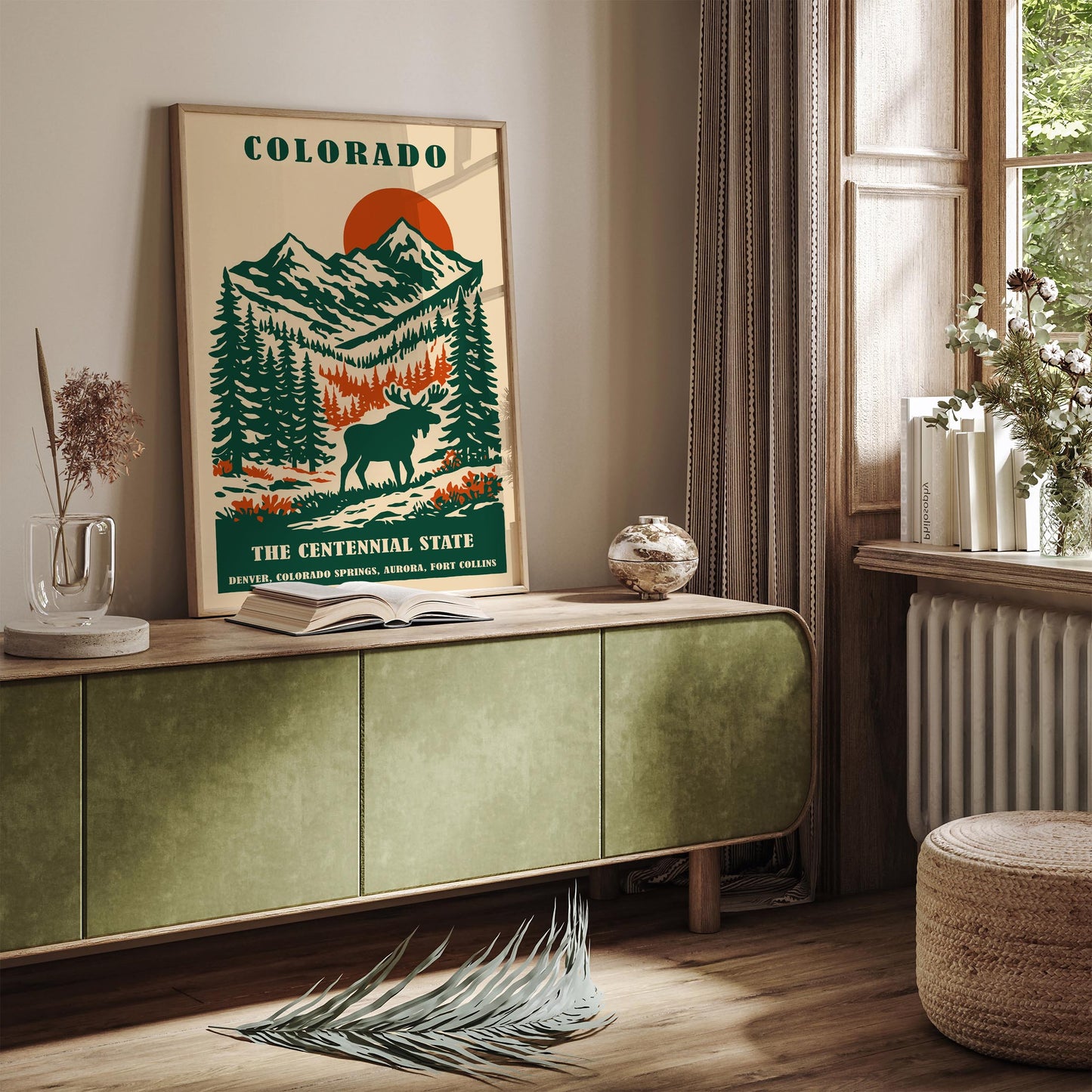 Colorado The Centennial State Travel Poster – Mountain Wall Art Print
