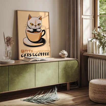 Cats&Coffee Tokyo Cafe Poster