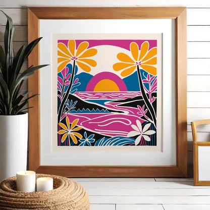 Colorful Tropical Hawaii Square Print