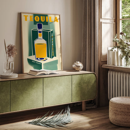 Tequila Green Kitchen Retro Wall Art