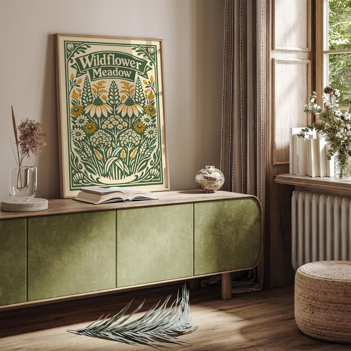 Wildflower Meadow Botanical Nature Art Poster