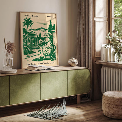 National Garden Athens Poster - Green Greece Travel Art