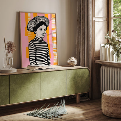 Mid Century Portrait of a Girl Art Print