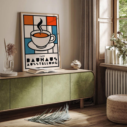 Bauhaus Cafe Ausstellung Retro Poster