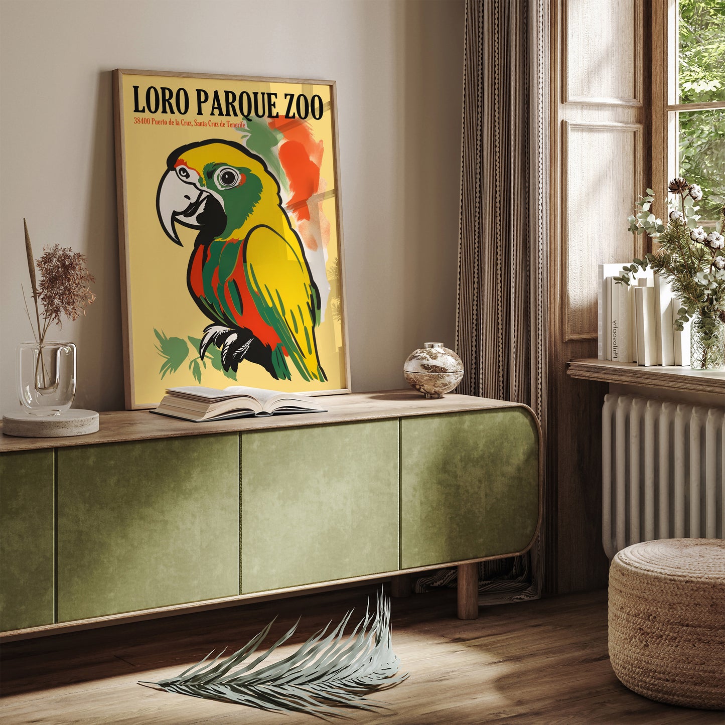 Loro Parqie Zoo Retro Parrot Poster