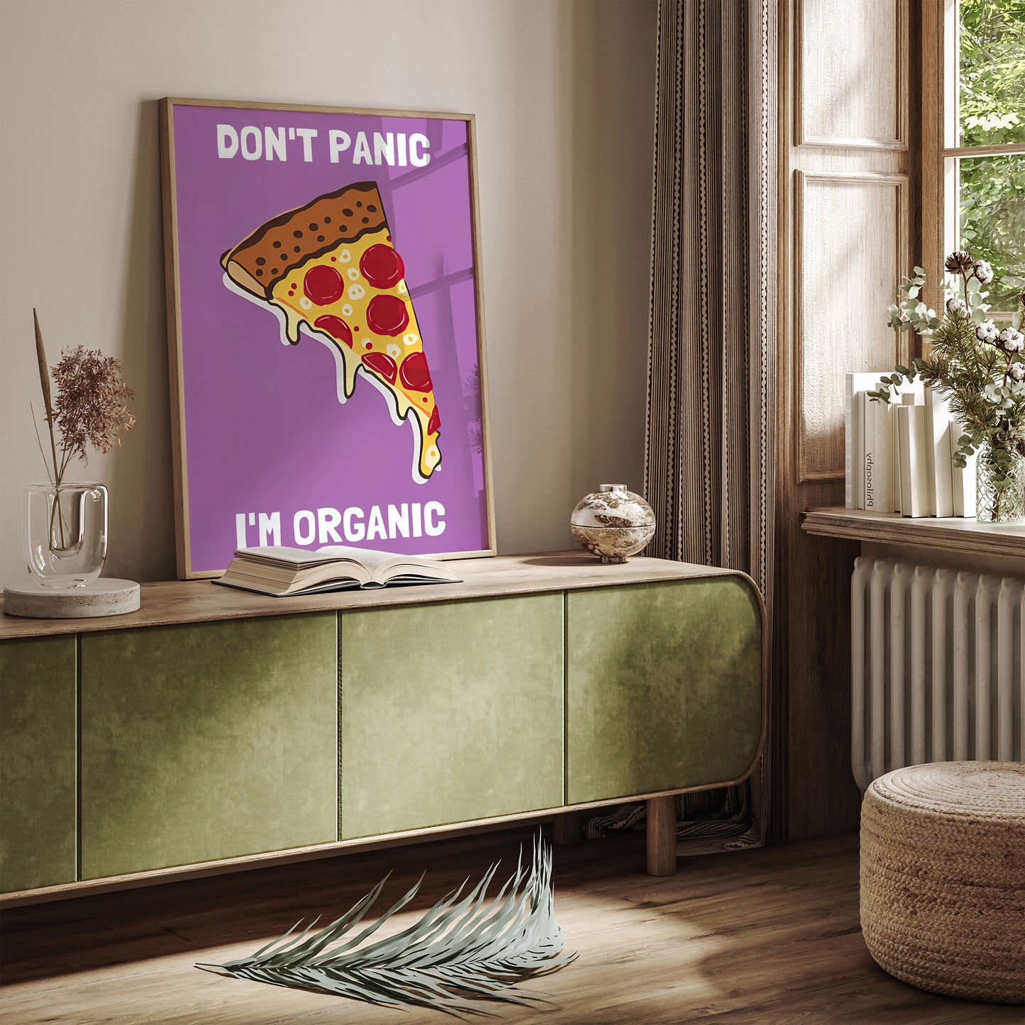 Pizza Slice Purple Pop Art Kitchen Wall Decor