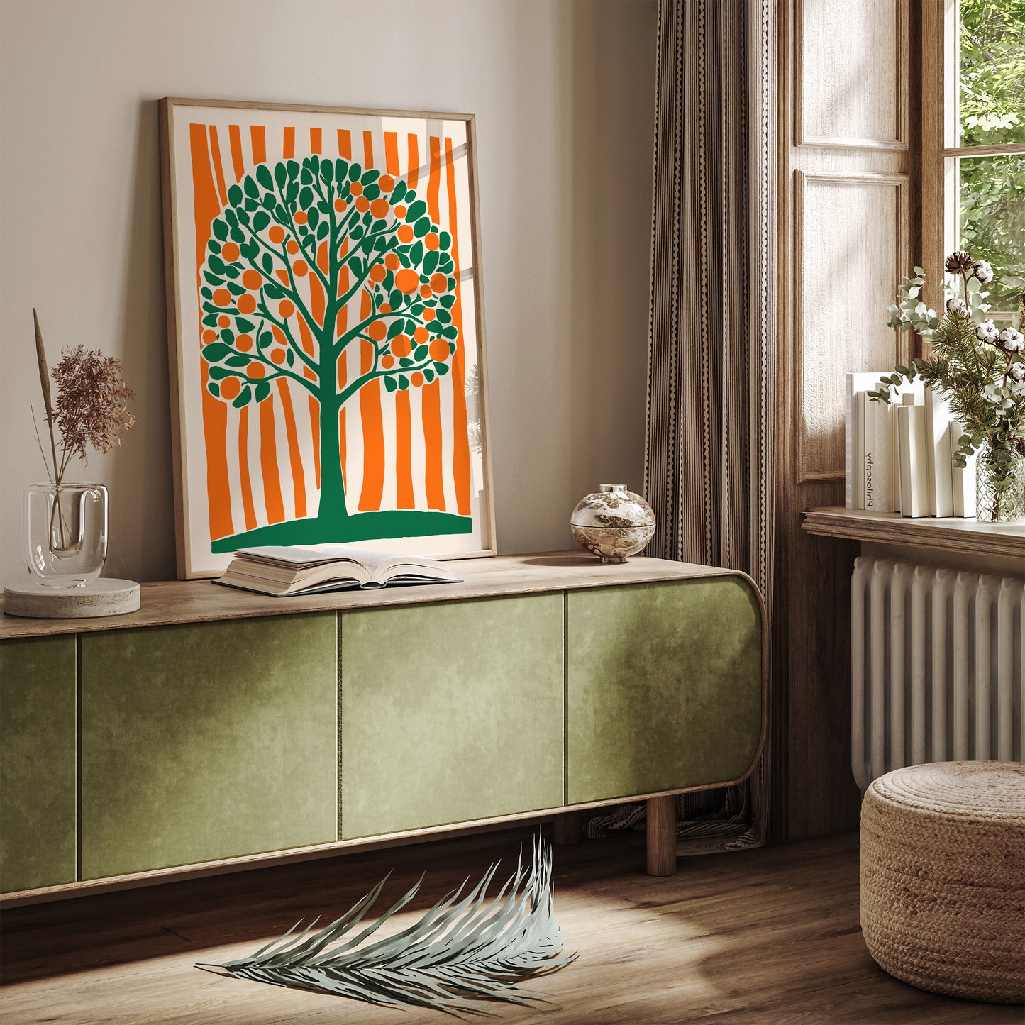 Orange Tree Kitchen Wall Art Decor