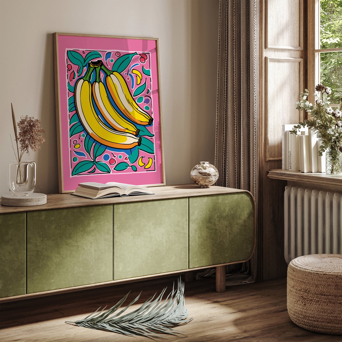 Retro Bananas Art Print