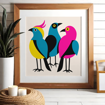 Three Birds Kids Room Wall Art