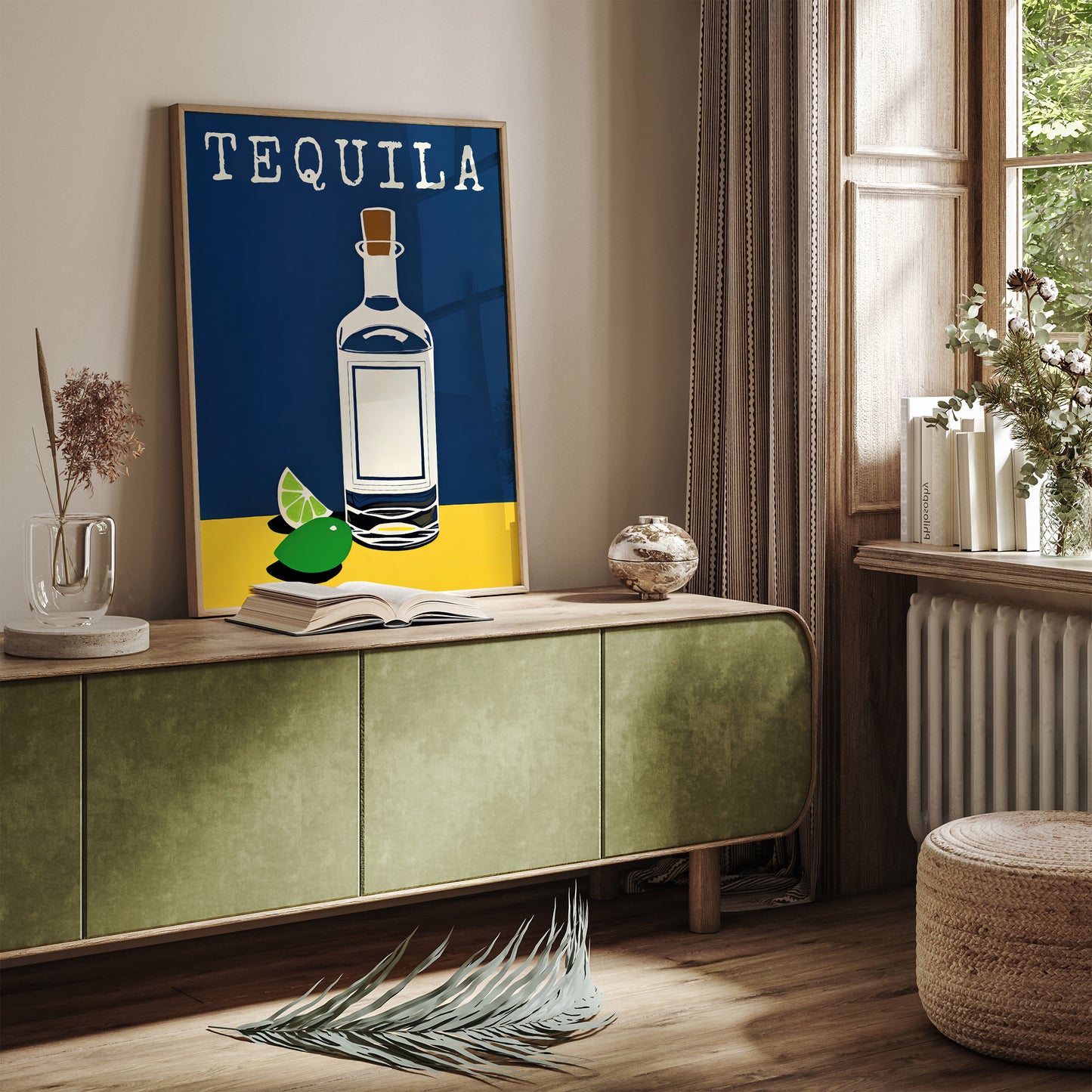 Retro Tequila Bottle Poster