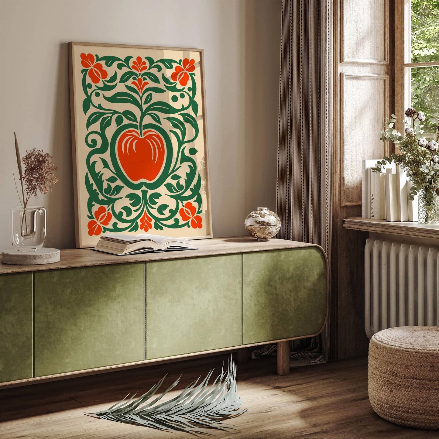 Red Apple Print Farmhouse Kitchen Wall Decor