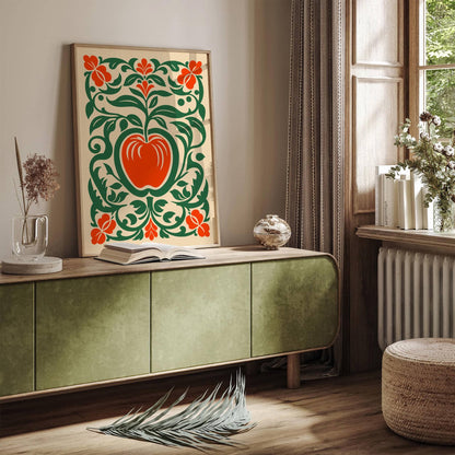 Red Apple Print Farmhouse Kitchen Wall Decor