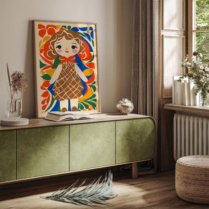 Cute Little Dollie Art Print Kids Room Decor