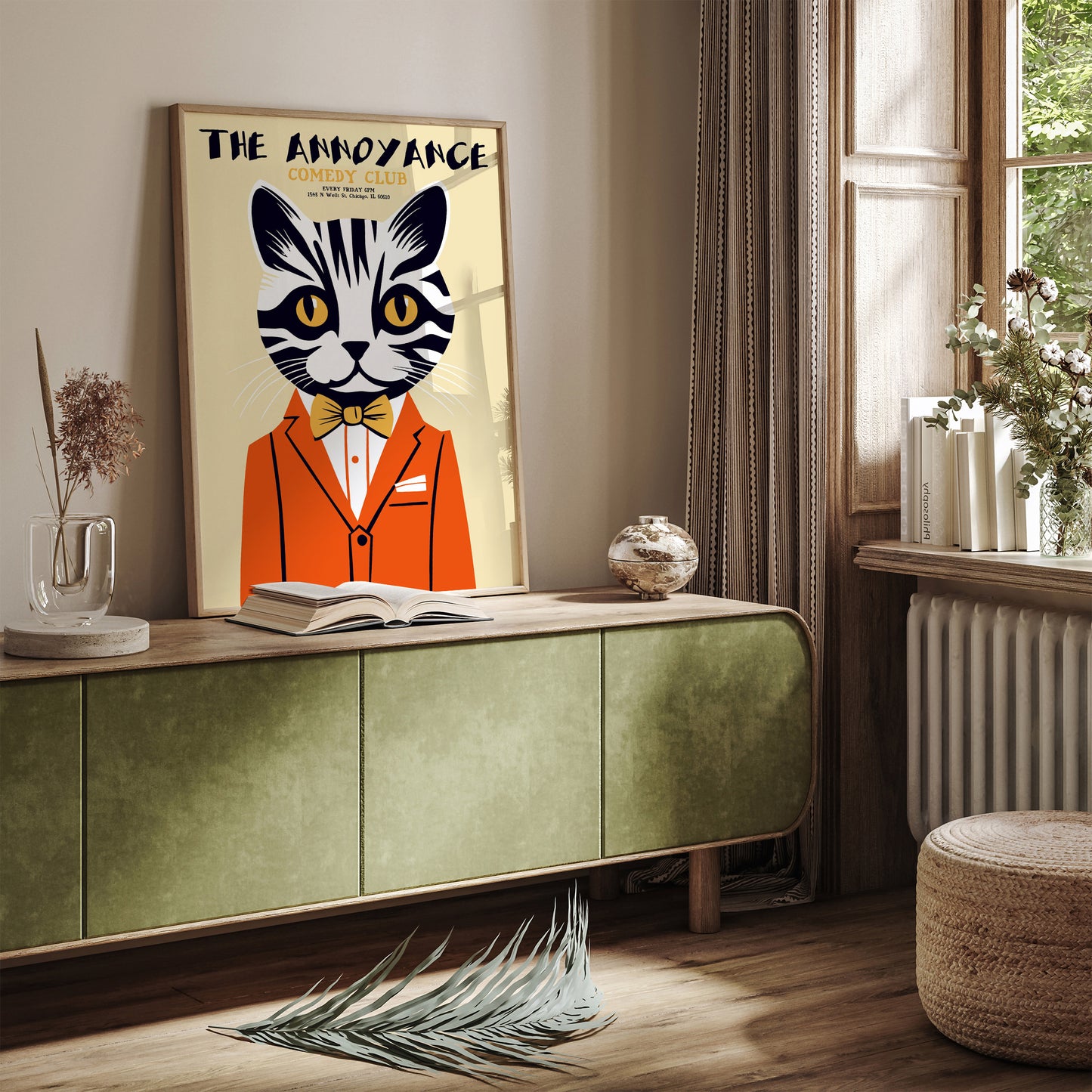 Comedy Club Funny Cat Art Print