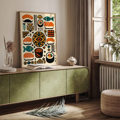Bohemian Abstract Sushi Wall Art Print