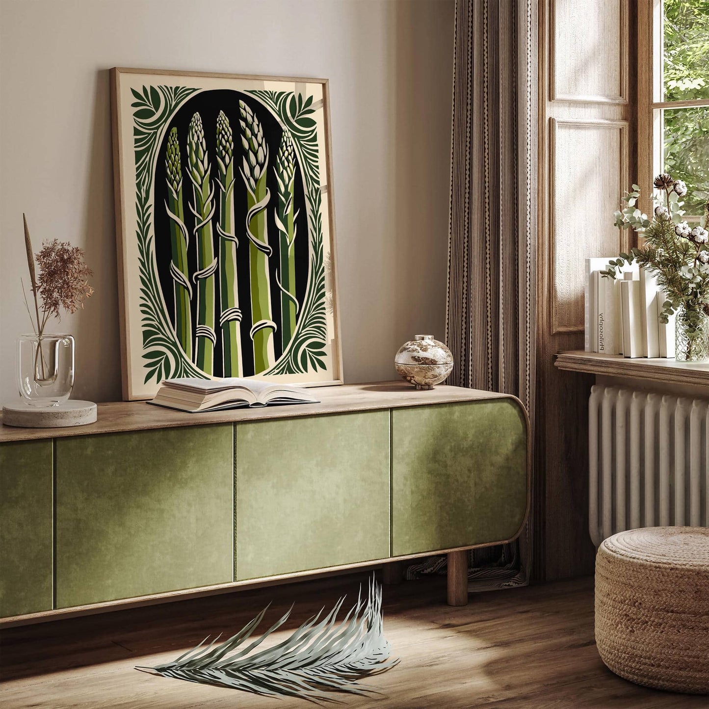 Asparagus Rococo Style Kitchen Wall Art Poster