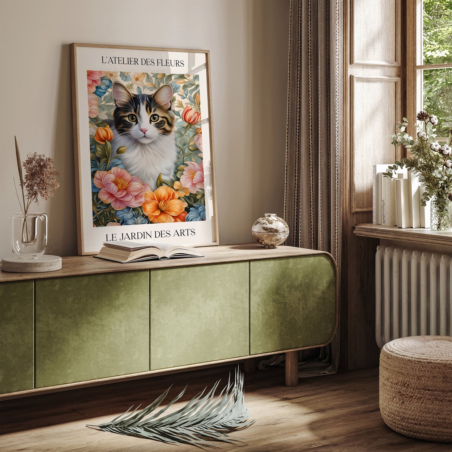 Elegant Cat Illustration Wall Art