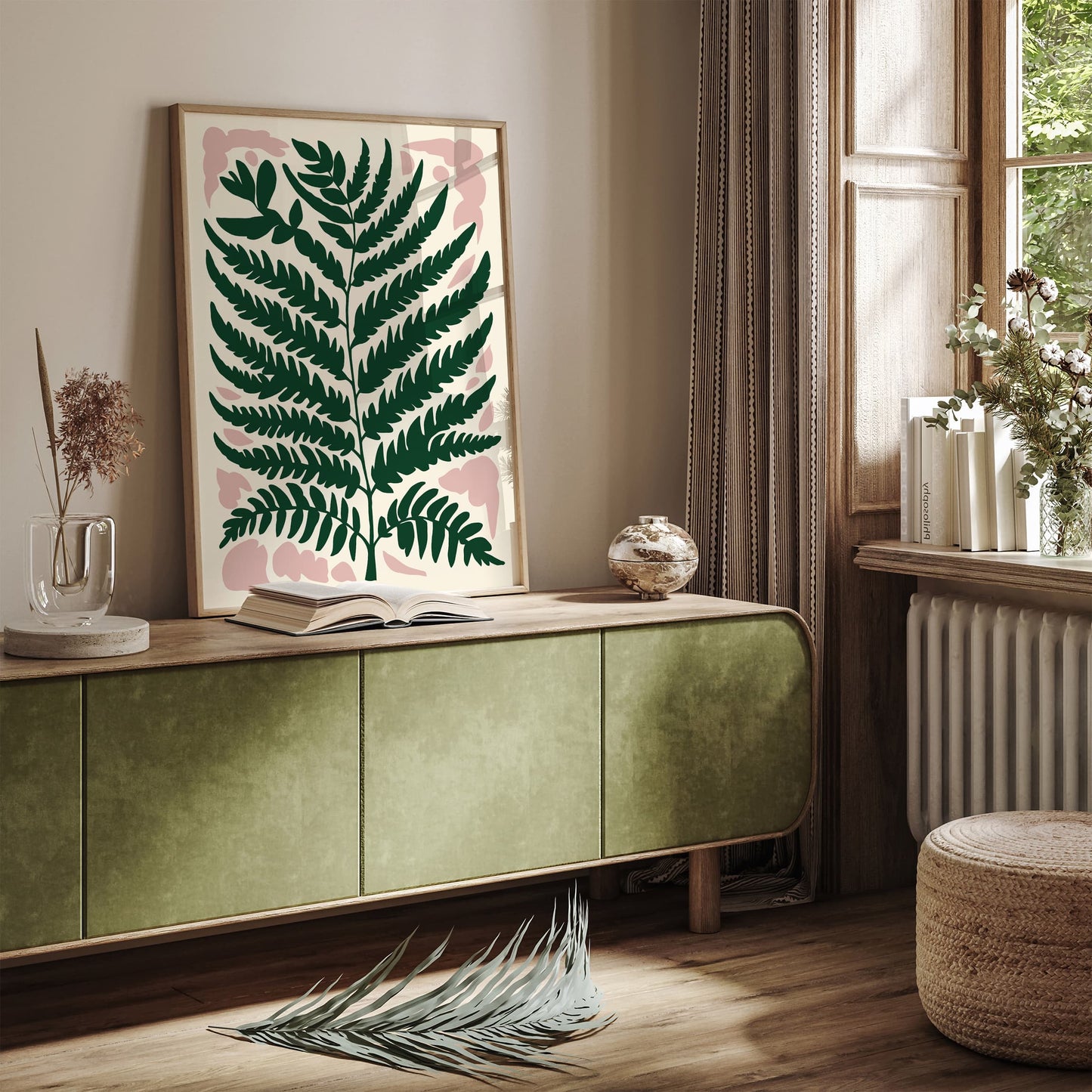 Green Fern Leaf Poster 2025