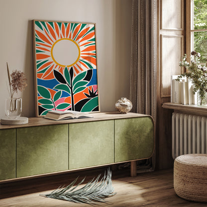 Mid Century Modern Sunshine Scenic Art Print