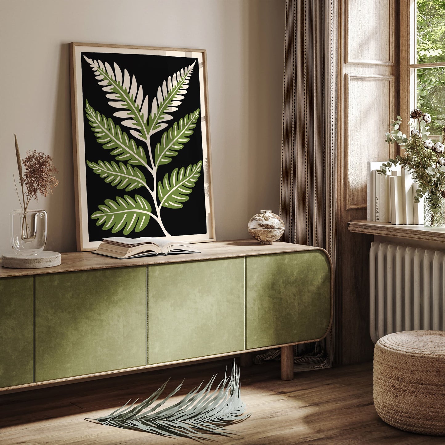 Retro Botanical Wall Art - Fern Leaf Poster