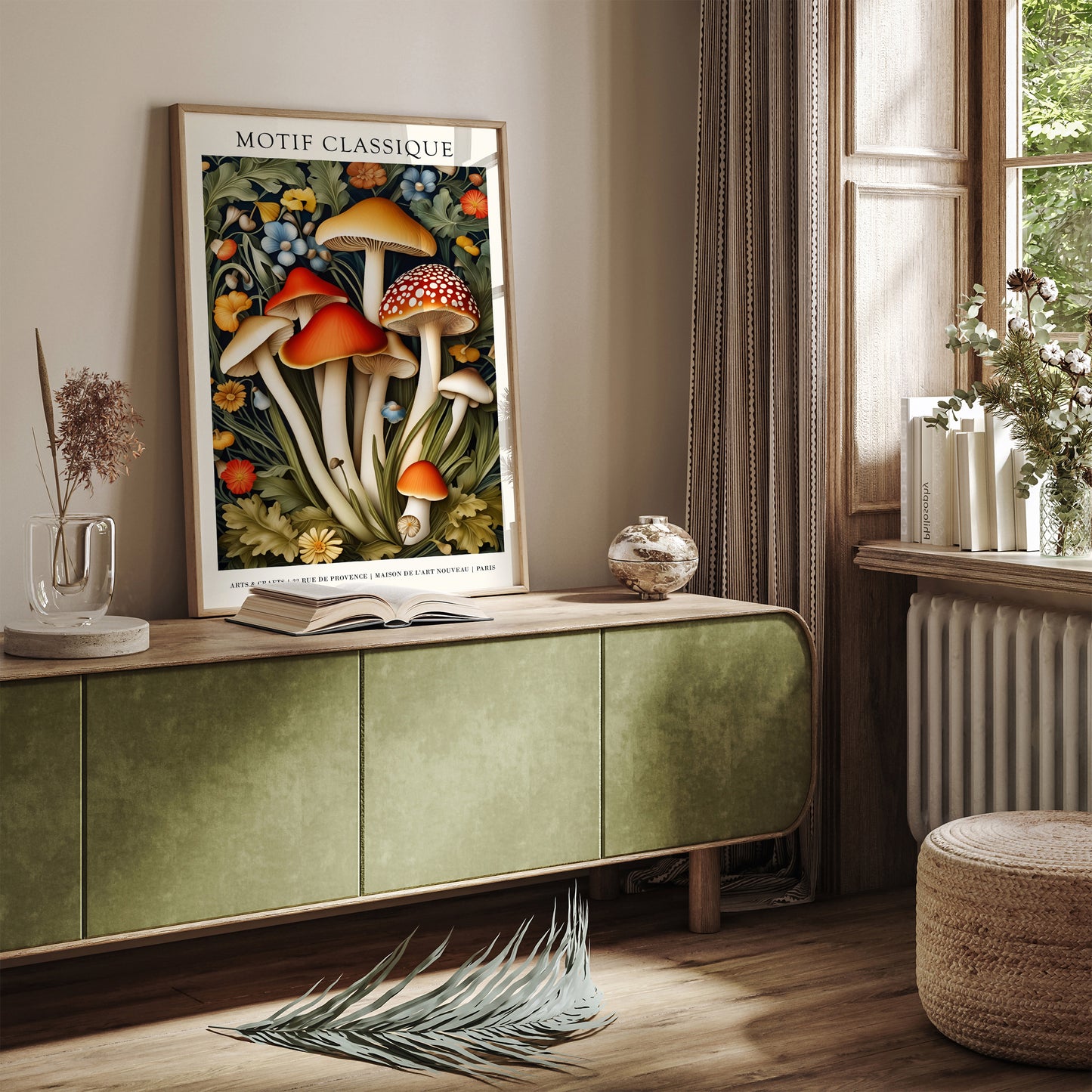 Motif Classique Mushrooms Forest Poster