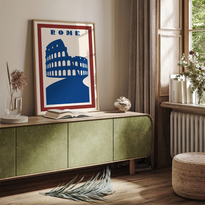Rome Travel Poster - Retro Minimalist Wall Art