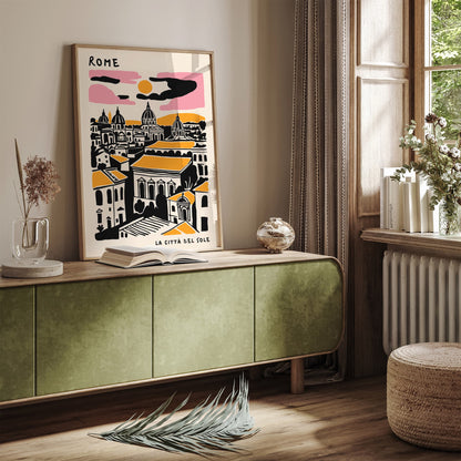 Rome Cityscape Poster - Italy Travel Wall Art Print