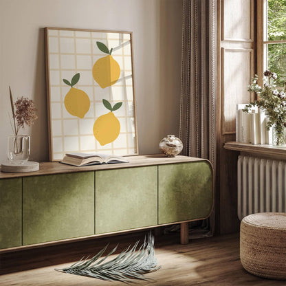 Retro Lemons Wall Art – Vintage Kitchen Print