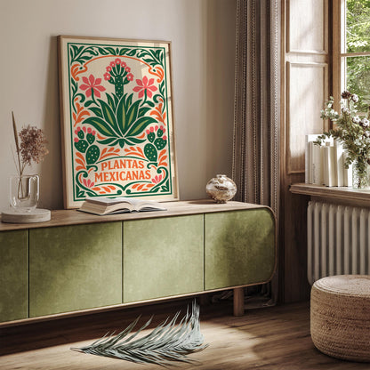 Colorful Mexican Plants Poster