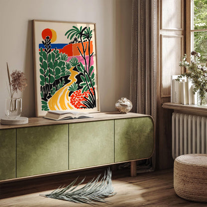 Colorful Tropical Landscape Art Print