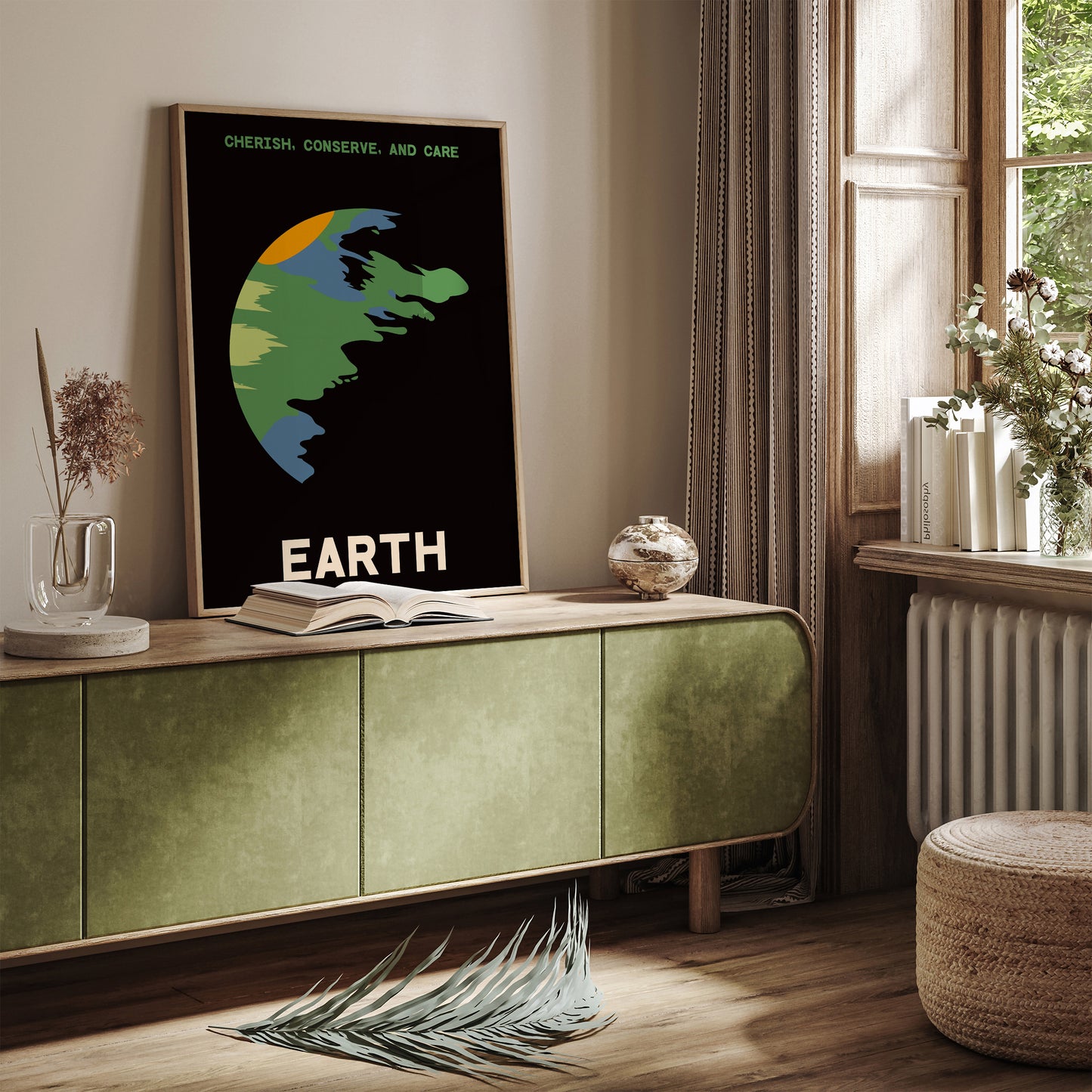 Minimal Planet Earth Poster - Space Nerd Gift