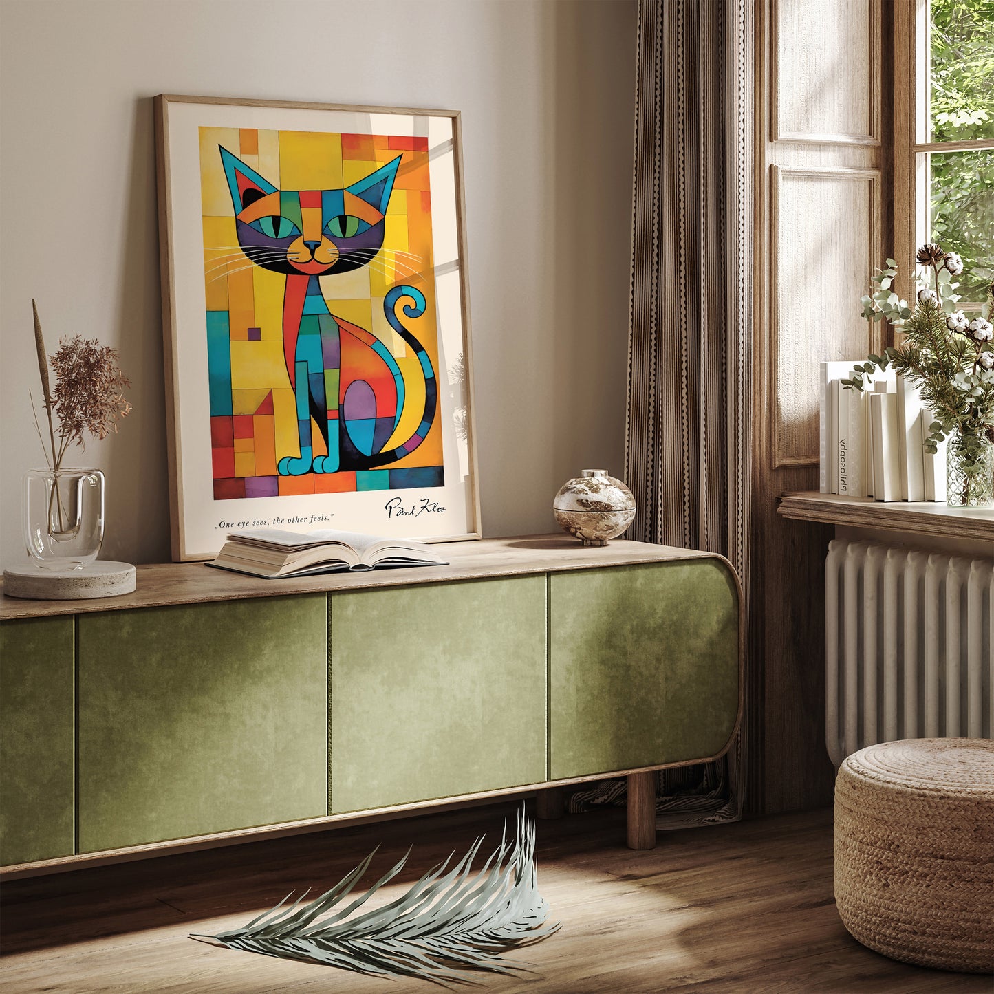 Paul Klee Retro Colorful Cat Wall Art