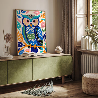 Bohemian Owl Wall Art Eclectic Decor