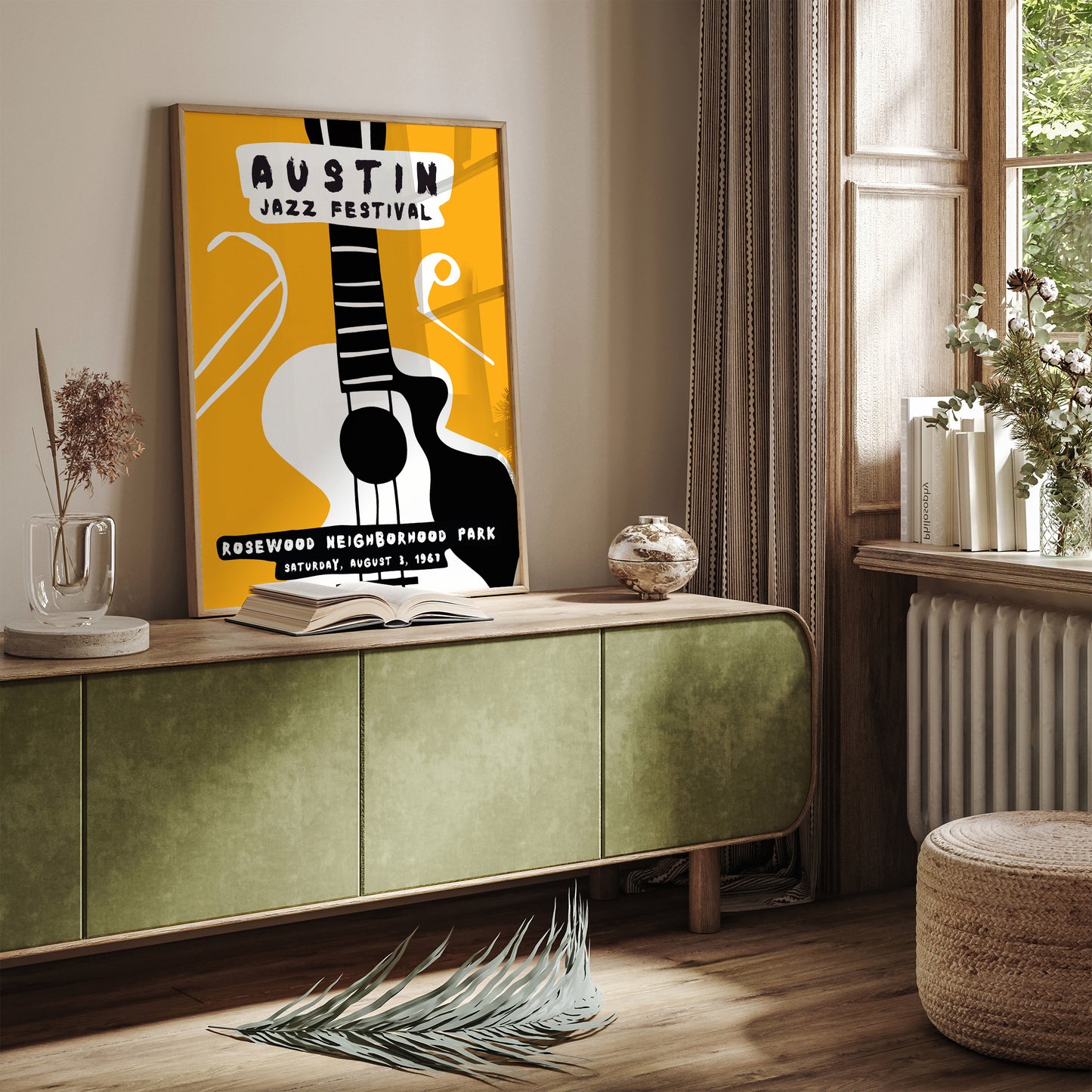 Yellow Jazz Music Retro Poster