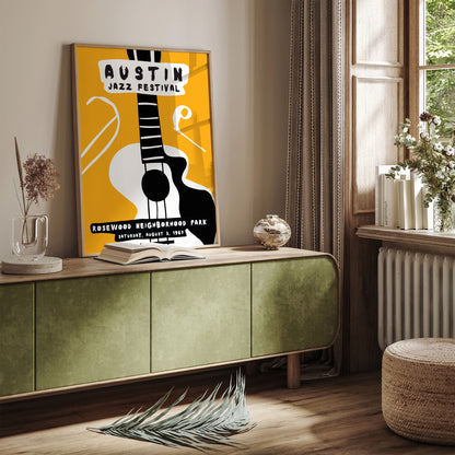 Yellow Jazz Music Retro Poster