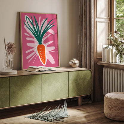 Pink Pop Art Carrot Poster