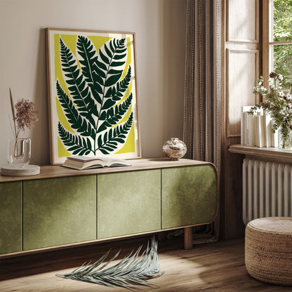 Green Fern Leaf Poster