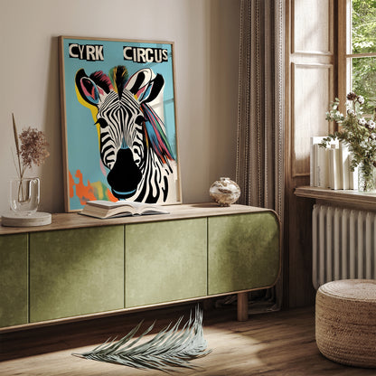 Cyrk Circus Zebra Retro Art Print