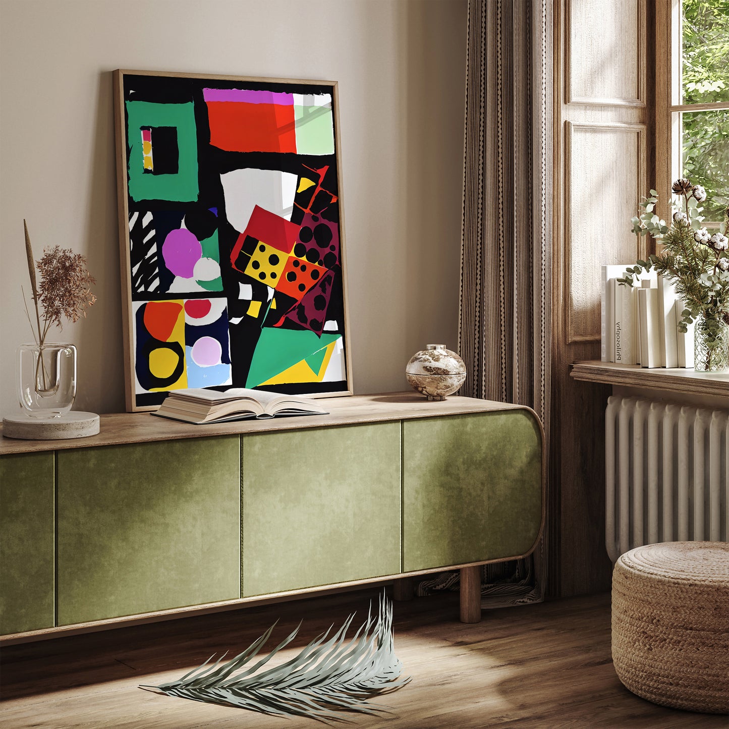 Retro Abstract Painting Reproduction Print