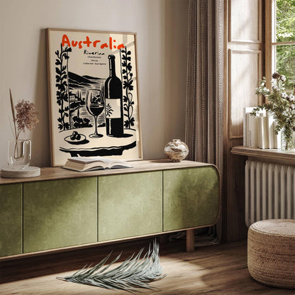 Australia Wine Collection Travel Poster