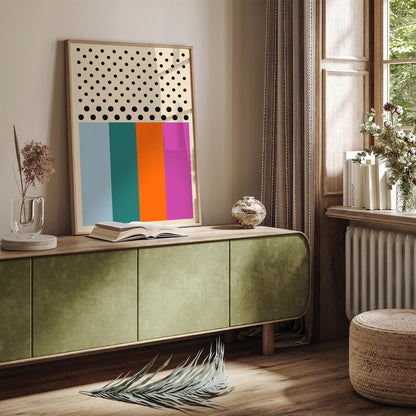 Mid Century Modern Abstract Poster - Colorful Retro Wall Art
