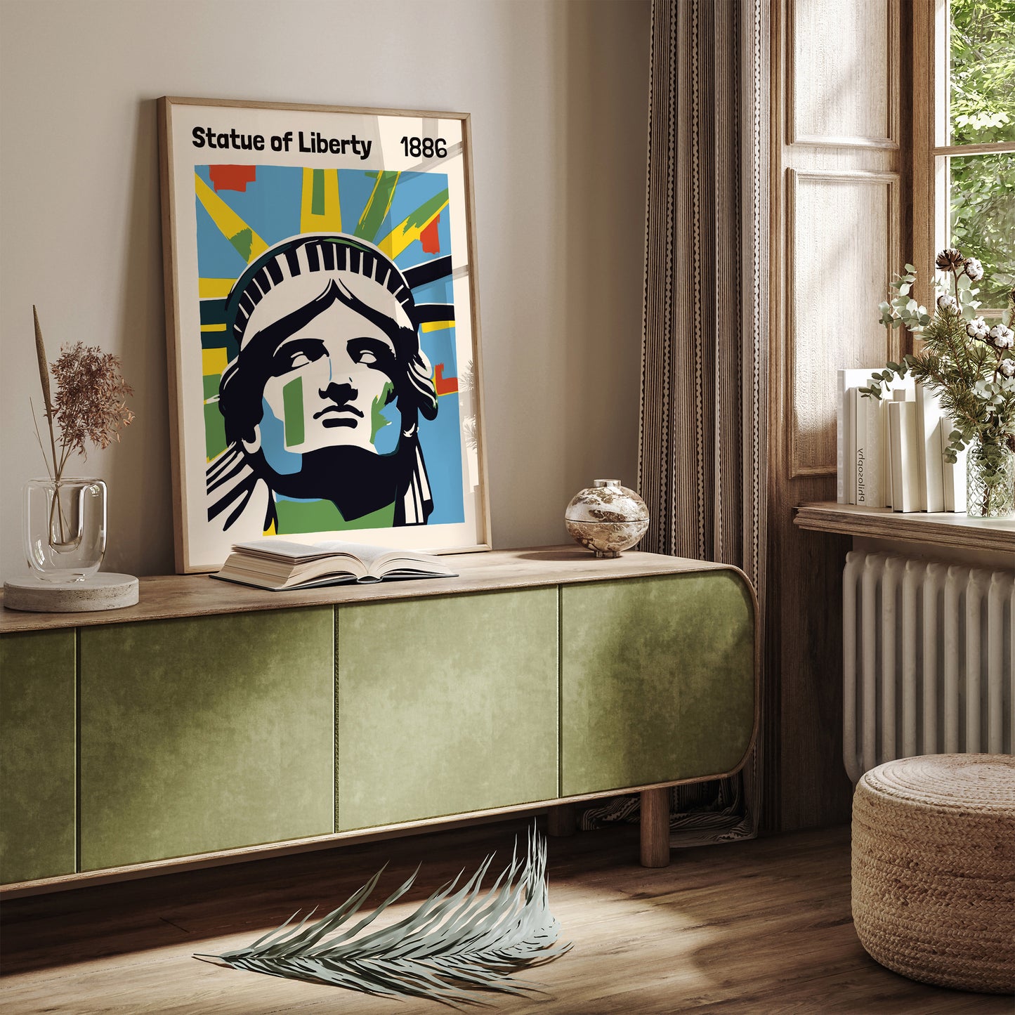 Statue of Liberty Poster Mid-Century Modern