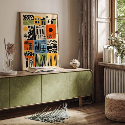 Abstract Cityscape of Spanish City Poster