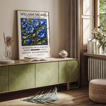 William Morris Blue Floral Poster