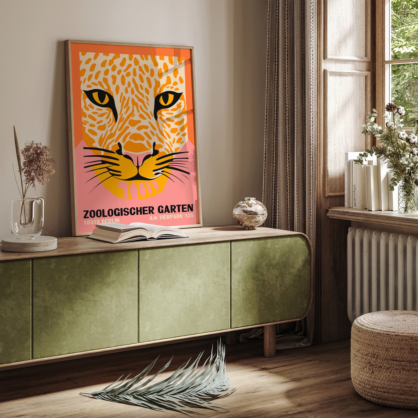 Berlin Zoo Vintage Jungle Cat Poster