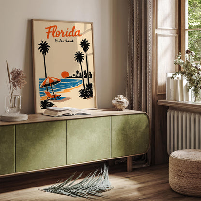 Florida Golden Beach Travel Poster