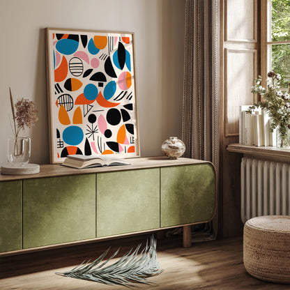 Colorful Mid Century Modern Art Print 2024