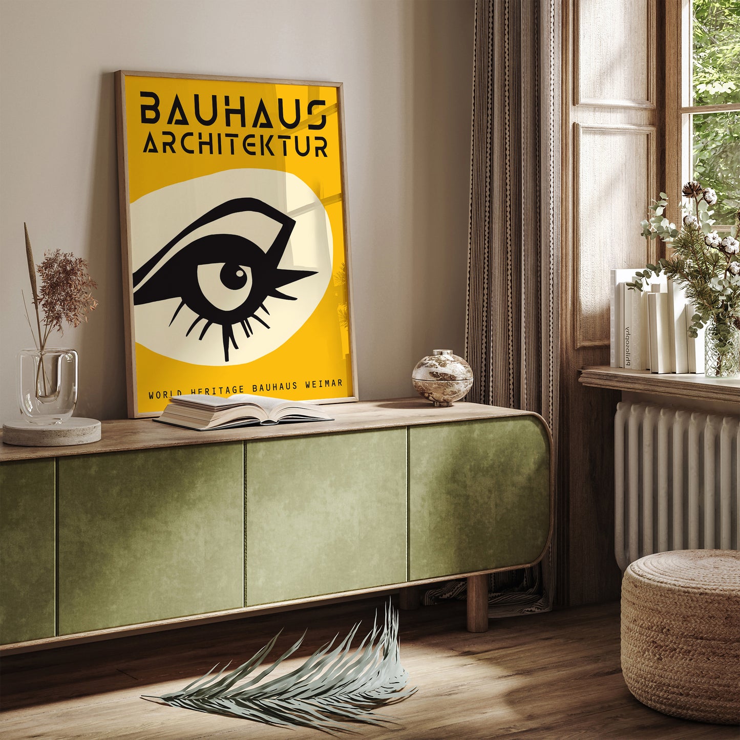 Yellow Bauhaus Eye Art Print 2024